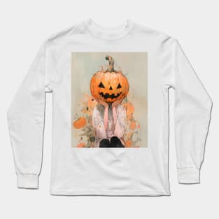 Halloween Pumpkin Girl Long Sleeve T-Shirt
